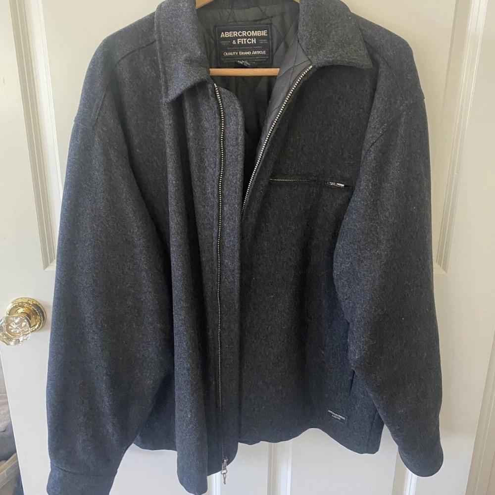 Abercombie and Fitch Mens Gray Wool Jacket